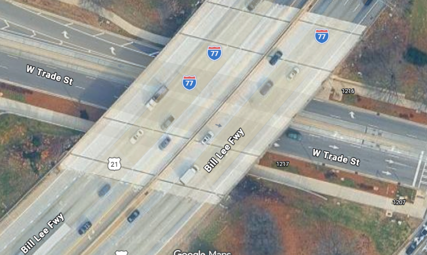Interstate 77 through center city already has four lanes in each direction.