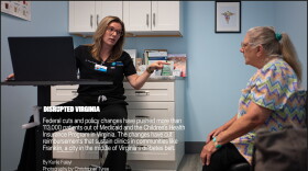 Dr. Dana Stallings, owner of Southside Diabetes in Franklin, Virginia, speaks with a patient.