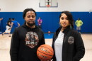 Co-owners Chaniah Martino and Howard Jeffries attend their team's practice. Men's basketball team Rochester Reapers practice October 22, 2026 at the Boys and Girls Club gym. The Reapers are a new woman-owned team that is part of the American Basketball Association (ABA) League.