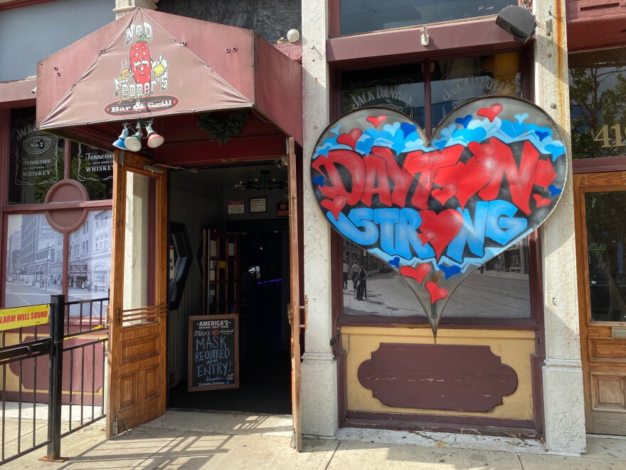 The Dayton Strong mural outside of Ned Peppers in the Oregon District
