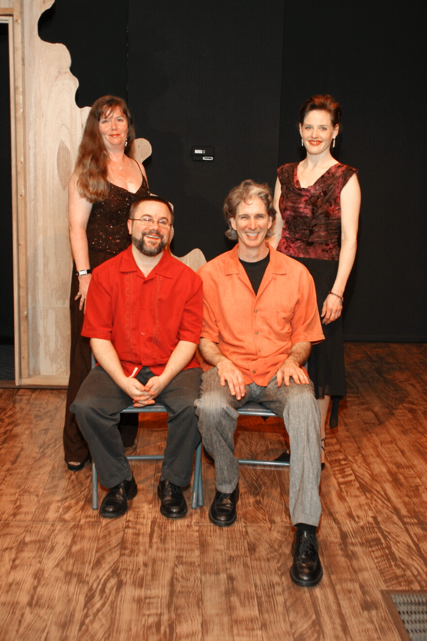 Willliamston Theatre founders (L-R) Chris Purchis, Tony Caselli, John Lepard and Emily Sutton-Smith posing together in 2006.