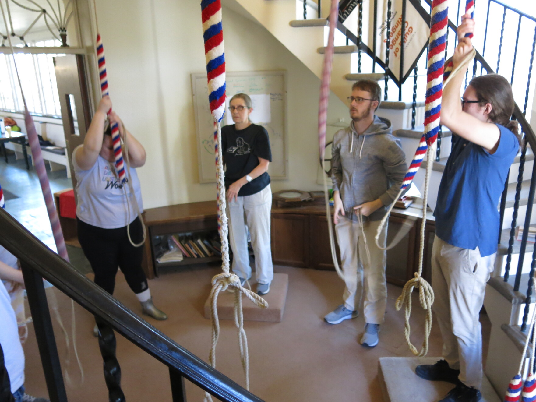 Ringing the bells at Kalamazoo College is an art that takes muscle