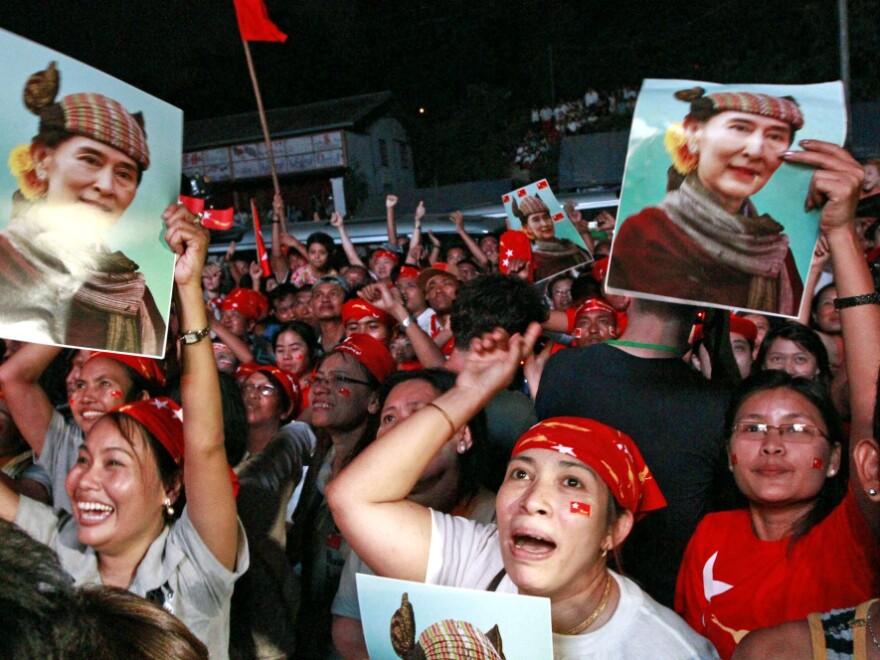 It's still not clear how far Myanmar's rulers will go with the changes they have introduced. But the opposition has seized on the opportunity to participate openly in politics. Here, supporters of Aung San Suu Kyi cheer after the party's announcement on April 1 that she won a seat in parliament.