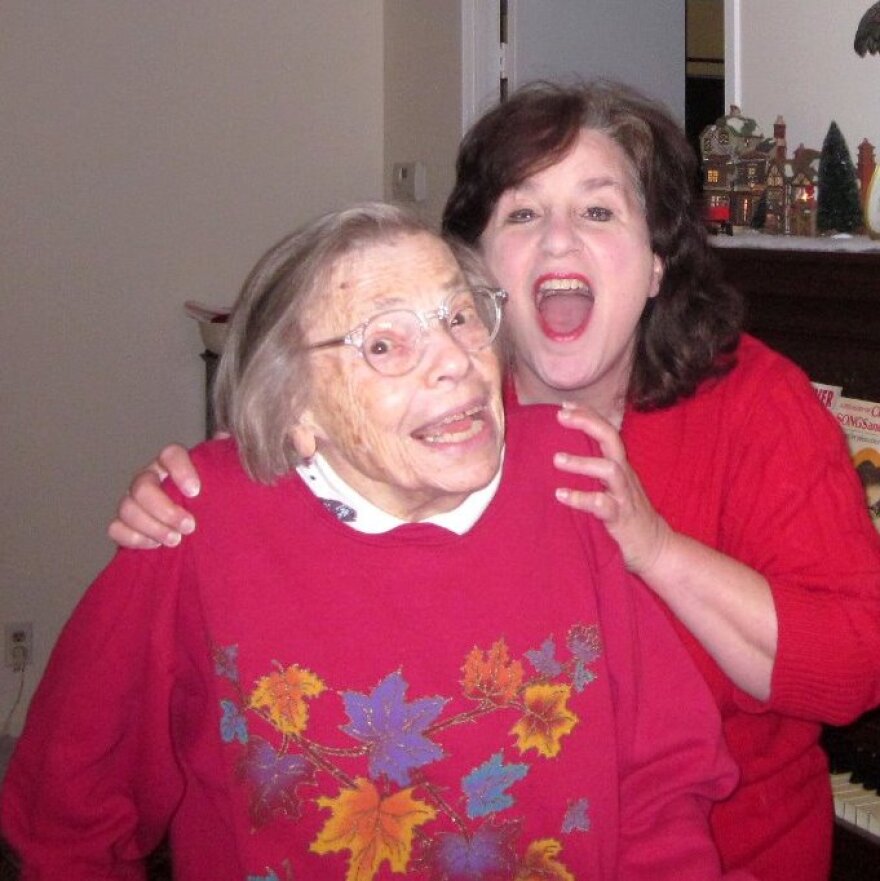 Tinky Weisblat, at right, with her mother, who suffered from Alzheimer's disease. Weisblat wrote a memoir about the final months caring for her mother.