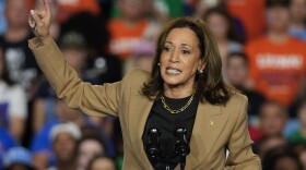 Democratic presidential nominee Vice President Kamala Harris speaks Thursday, Oct. 10, 2024, on the Gila River Indian Community reservation near Chandler.