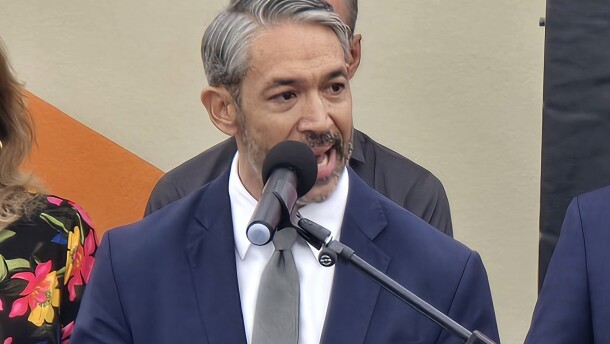 Former San Antonio Mayor Ron Nirenberg urged voters to approve Props A & B to support the rodeo and Spurs during a news conference on Oct. 20, 2025. Both measures were approved on Nov. 4 by voters.
