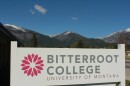 A sign outside of the Bitterroot Valley Community College in Hamilton, MT. 