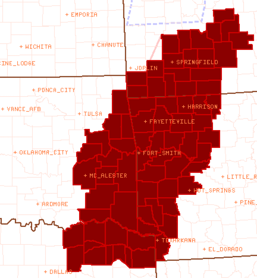 Click to see map of tornado watch area: