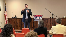 NY23 Democratic Party and Working Families Party candidate Aaron Gies speaks to town hall attendees in Campbell. Photo credit Natalie Abruzzo