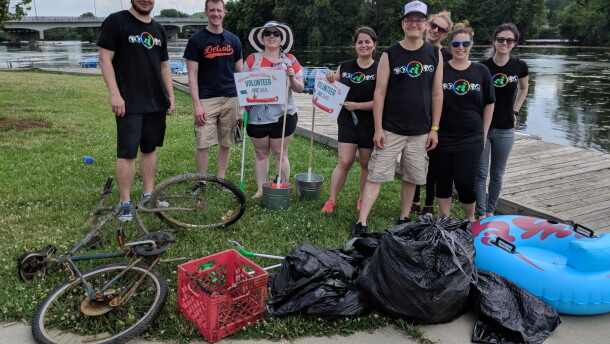 Volunteers for the Huron River Cleanup Program.