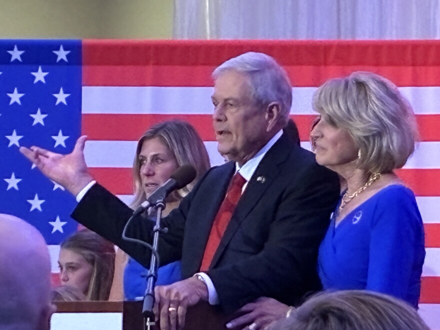 Republican U.S. Rep. Ralph Norman speaks at his Aug. 25 Republican special primary Senate runoff election watch party.