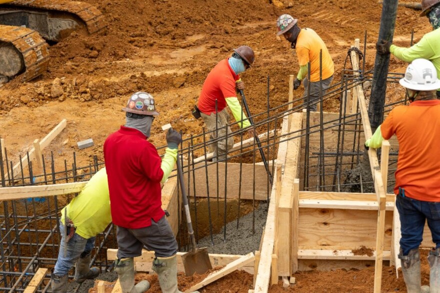 Construction crews laying the foundation of SC State's new multi-million dollar academic facility.