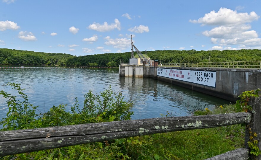 The dam at the Wallenpaupack Hydroelectric Facility.