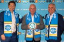 Sporting Jax majority owner Ricky Caplan, left, as well as club president Steve Livingstone flank the club's Director of Soccer Mark Warburton during a March 20, 2025 announcement. | Will Brown, Jacksonville Today
