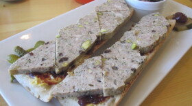 A tartine piled with pate from Tartine.