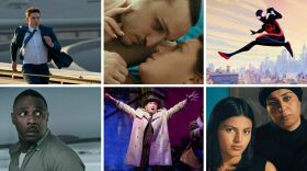 A grid of six images from movies and TV shows that debuted in 2023.