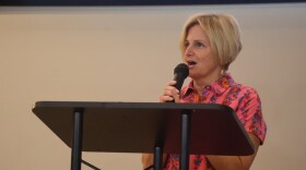 Former State Sen. Loranne Ausley speaks during her Tallahassee Mayoral campaign launch party at Proof Brewing Co. on Nov. 18, 2025.