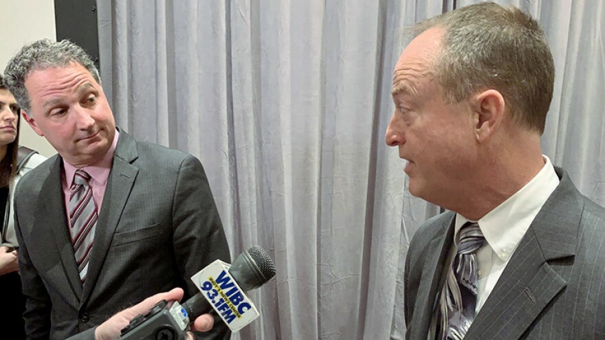 The Indiana House Republican caucus – led by Speaker Todd Huston (R-Fishers), left – seems to be a different page over tax cuts in 2022 than the Senate Republican caucus, led in part by Sen. Mark Messmer (R-Jasper), right.