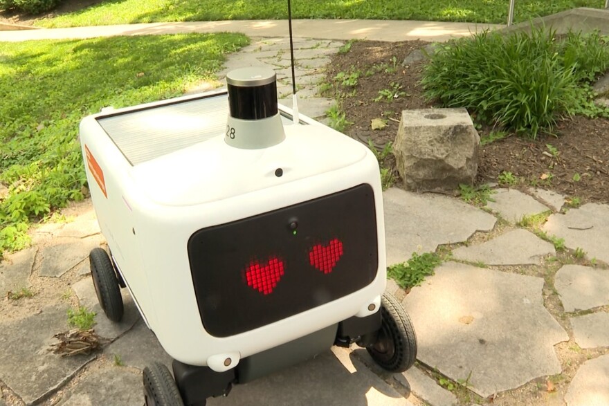 There are 24 food delivery robots.