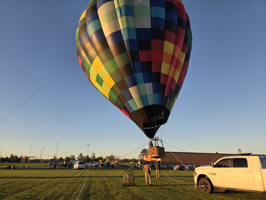 Brian Rohr tests out the hot air balloon during Bemidji State University homecoming on Sept. 22, 2026.