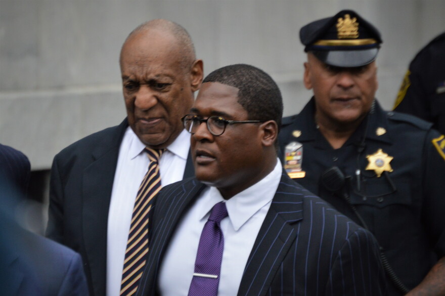 Bill Cosby at the Montomery County Courthouse in Pennsylvania during his first trial on June 5, 2017.