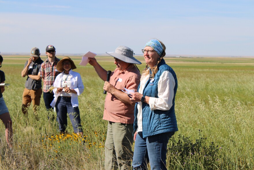 Vilicus Farm owners Doug Crabtree and Anna Jones-Crabtree speak at the Intersections of Farming, Climate, and Health summit. The two-day event focused on how farming practices can support human and environmental health.