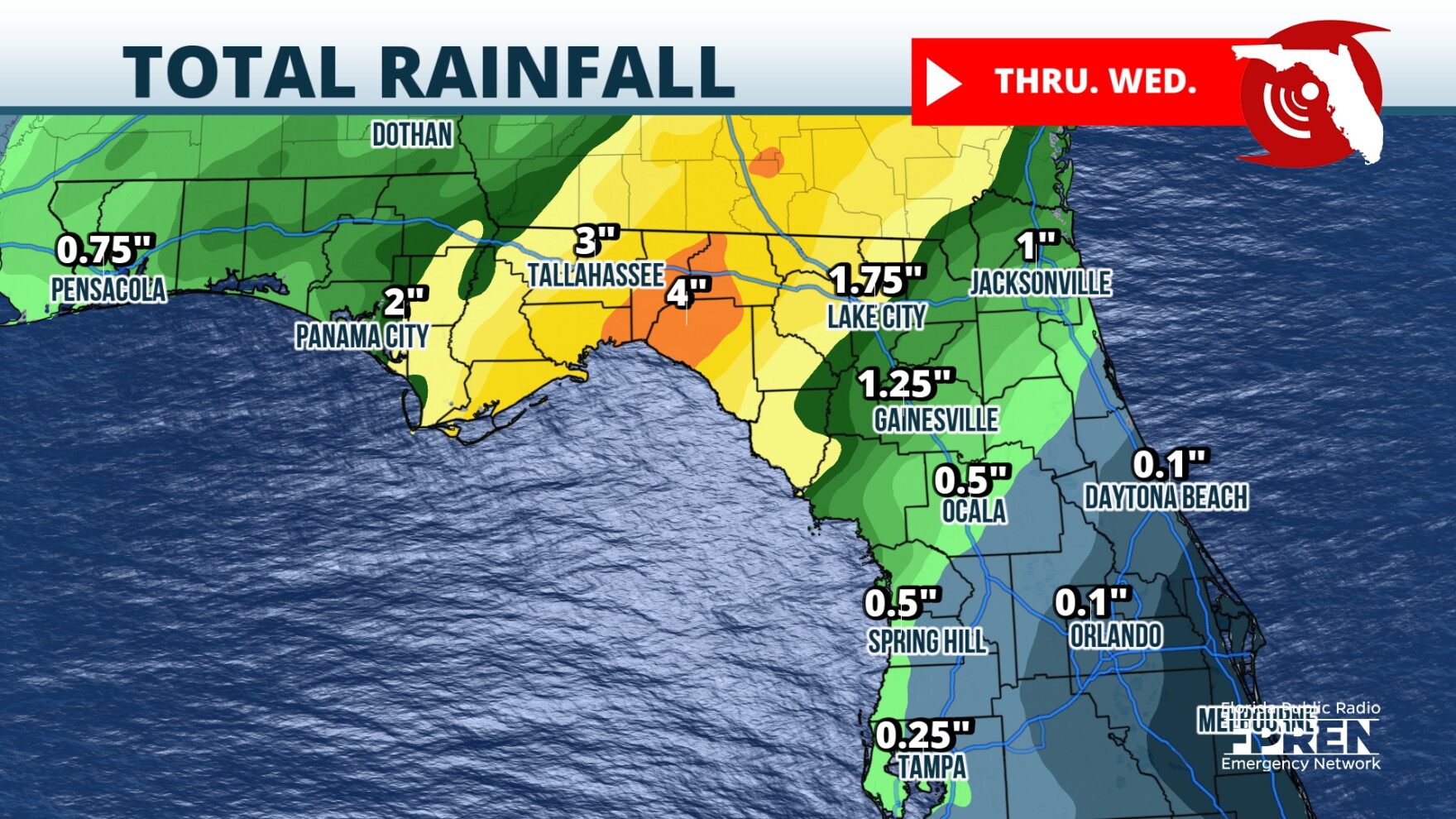 Severe storms with flooding risk across north Florida through Wednesday ...