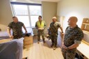 U.S. Marine Corps Lt. Gen. Brian W. Cavanaugh, Commanding General, Fleet Marine Force, Atlantic, Marine Forces Command tours a new barracks on Naval Weapons Station, Yorktown, Virginia