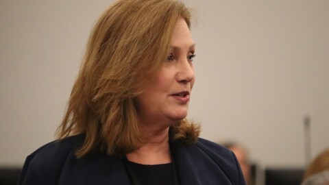 Rep. Kim Moser, a Republican from Taylor Mill, answers questions about her bill to authorize a federal tax credit for K-12 scholarships.