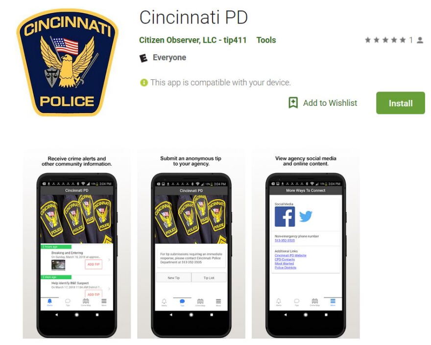The Cincinnati PD app is free and available for iPhone and Android.