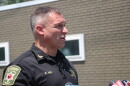 Clay County Sheriff Will Akin talks to reporters after the death of a North Kansas City Police officer on July 19, 2022.