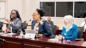 Pictured: Department of Health Chief Legal Counsel Mackiesh Taylor-Jones, left, Territorial Hospital System CEO Darlene Baptiste, center, and hospital legal counsel Julie Beberman testify before the Senate Committee on Health, Hospitals and Human Services during Tuesday’s hearing on proposed reforms to the Virgin Islands’ medical malpractice process.