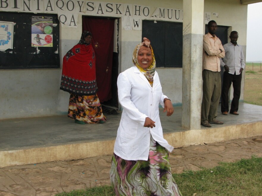 Community health worker Foos Muhumed Gudaal treats kids for malaria, respiratory infections and diarrhea at her post in the village of Walgo Yar, Ethiopia.