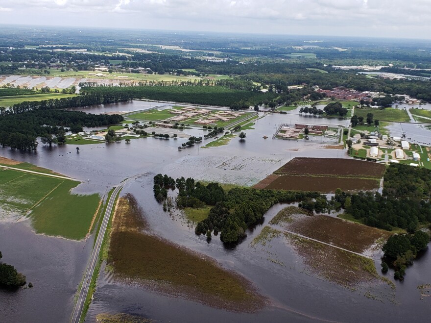 Hurricane Florence brought large amounts of rain to North Carolina, resulting in widespread flooding. Flooding, particularly of hog lagoons, has sparked environmental concern in some areas.