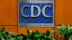 A podium with the logo for the Centers for Disease Control and Prevention. (Kevin C. Cox/Getty Images)
