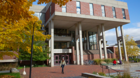 The entrance of the art gallery at Hampshire College, where many Div III or senior students display their final work.