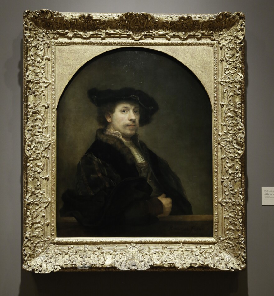 Rembrandt's<em> Self Portrait at the Age of 34</em>, on loan from the National Gallery in London, was painted in 1640.