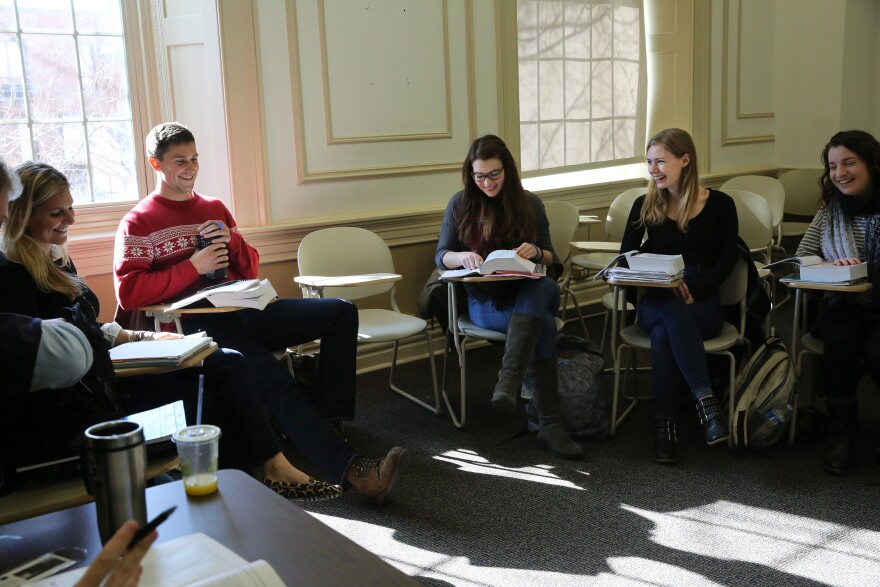 Fuchs in her favorite class this past semester, Romantic Poetry, taught by Professor Duncan Wu.