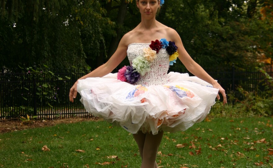 dress made out of recycled materials