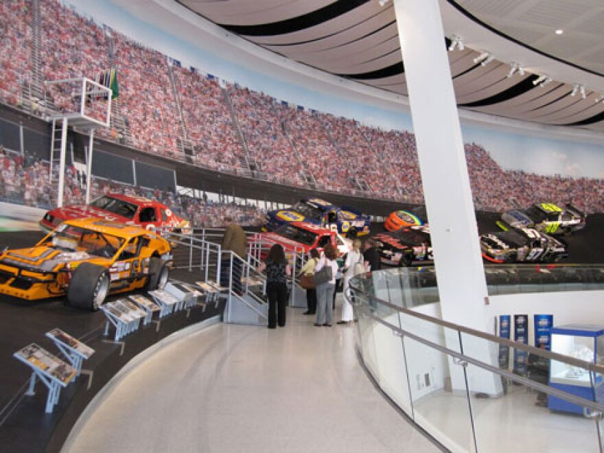 Visitors tour the NASCAR Hall of Fame. Photo: Erin Sutton/WFAE