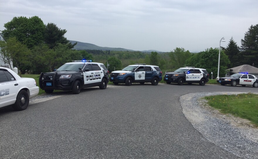 Police officers from all over Western Massachusetts  paid their last respects to Ciro, a former K9 colleague.