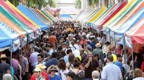 The street fair at the Miami Book Fair International. WLRN staff members share their favorite moments of this year's event.