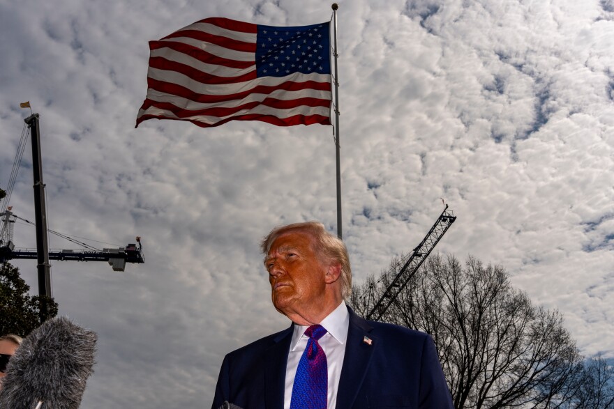 President Donald Trump boards Air Force One, Wednesday, March 11, 2026, at Joint Base Andrews, Md.