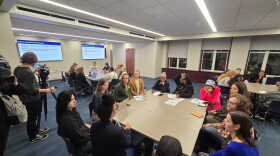 Dozens of people attended a public meeting at the Walnut Hills branch library on Oct. 19, 2026, to give input on how Cincinnati should regulate data centers.