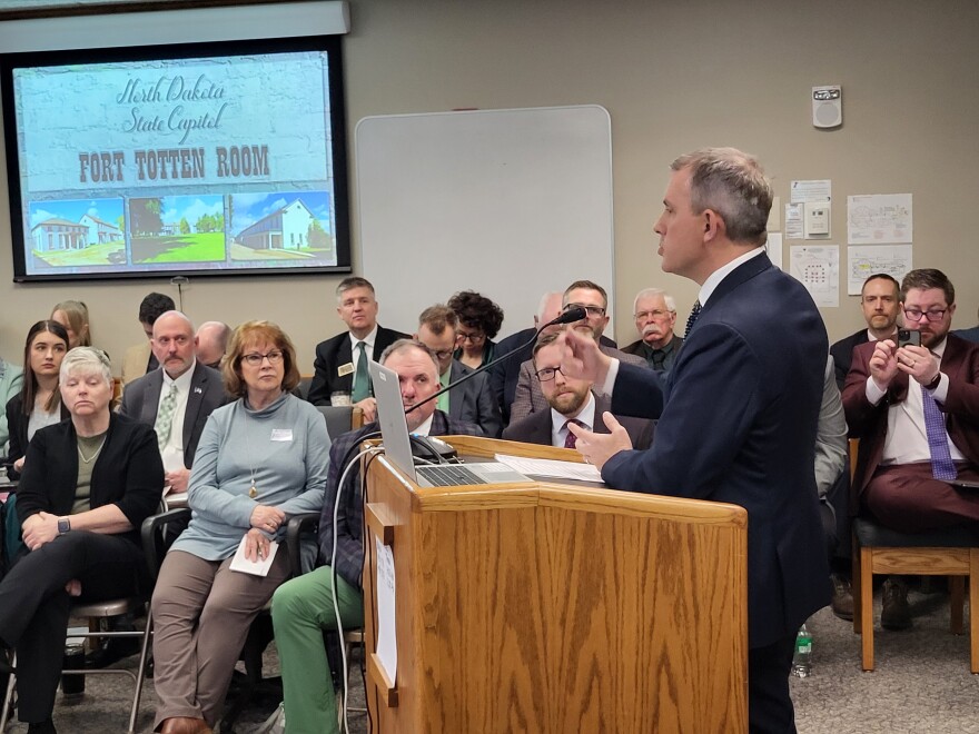 Gov. Kelly Armstrong testifies before Senate Finance and Taxation Committee