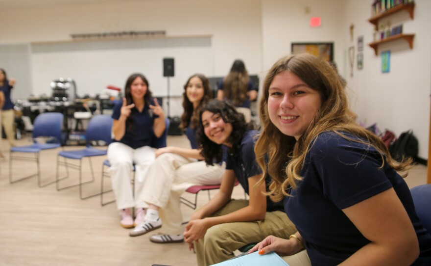 Brandy Brossia (far right) smiles alongside her Yuma Catholic Shamrock Chorale classmates.