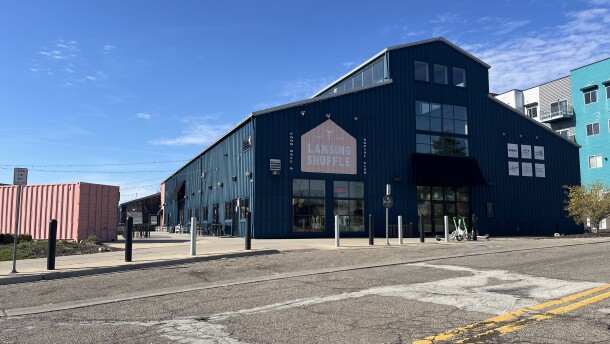 The Lansing Shuffle located by the Grand River in downtown Lansing.