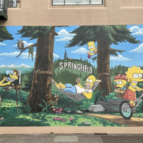 The Simpson Mural in Springfield
