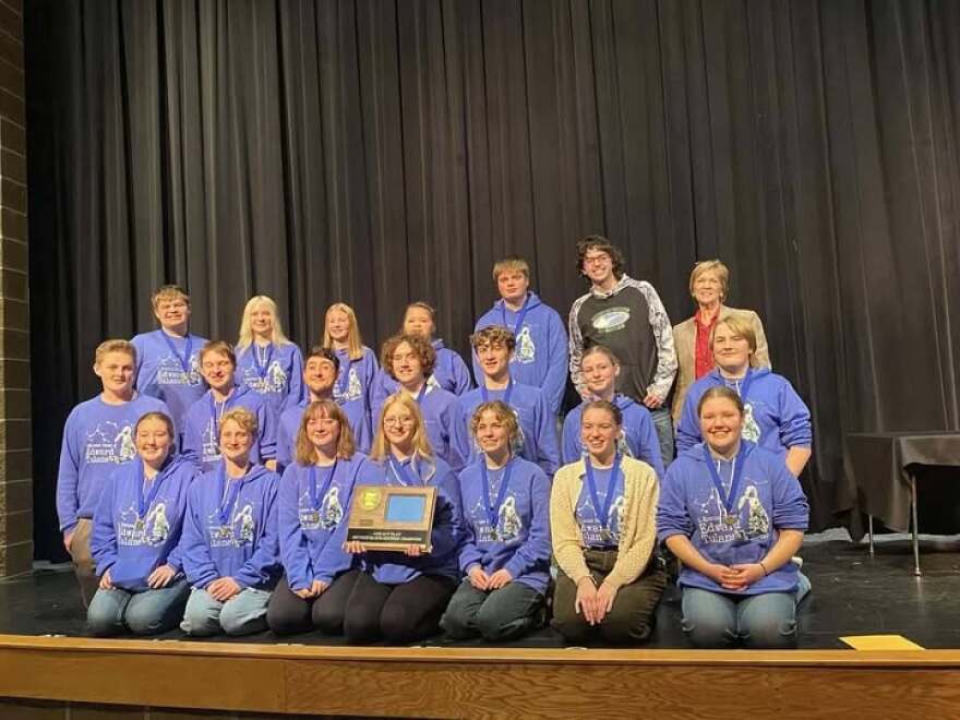 The Bagley High School One Act cast and crew after their sub-section Jan. 24, 2025.