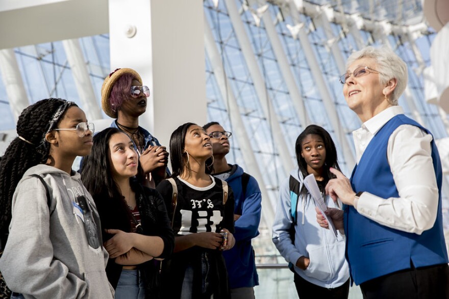 A group of young adults at the Kauffman Center